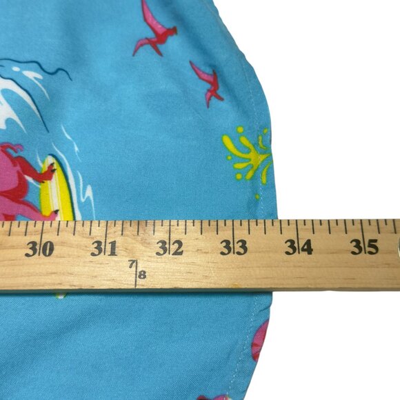 Huntington Beach California Men's Surf Team Dinosaur On Skateboard Button Down - Picture 9 of 10